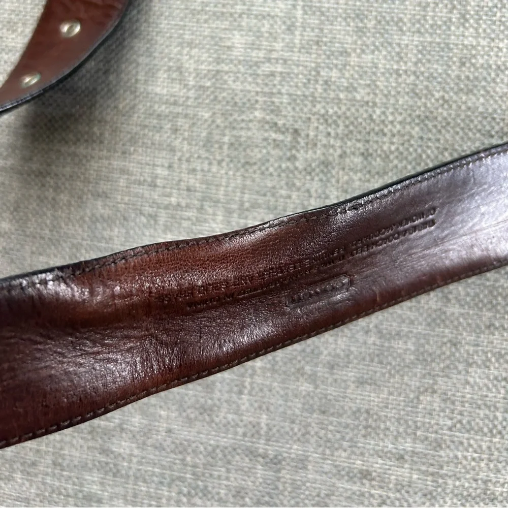 Coach C Black Canvas Leather Belt Size Small